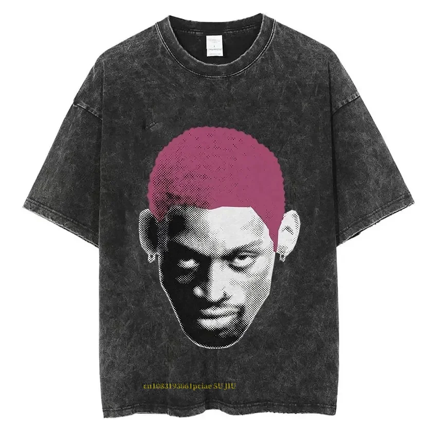 Футболка Dennis Rodman Basketball С Графическим Рисунком Винтажная Рваная Унисекс