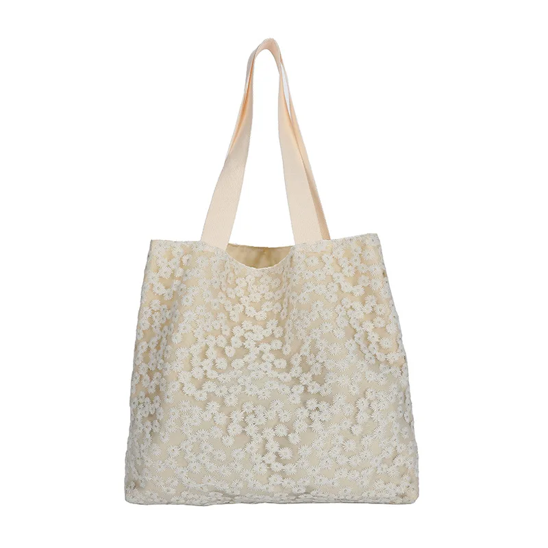 

Кружевная женская сумка с цветочным рисунком, вместительная Повседневная Дамская сумочка-тоут на плечо, роскошный модный саквояж для покуп...