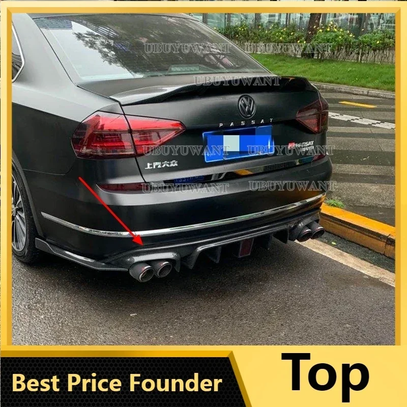 Задняя губа из углеродного волокна со светодиодной подсветкой для Volkswagen Passat B7 USA
