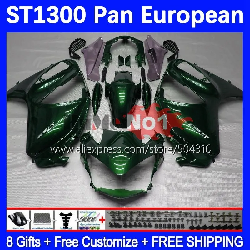 

STX1300 для HONDA ST-1300 ST 1300 02 03 04 05 06 07 08 180MC.88 ST1300 2009 2010 2011 2012 2013 2015 Обтекатели темно-зеленый