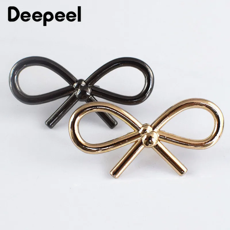 

10Pcs Deepeel 44*22mm Bowknot Shoes Buckle Metal Bags Clothing Buckles Decoration DIY Leather Craft Luggage Hardware Accessory