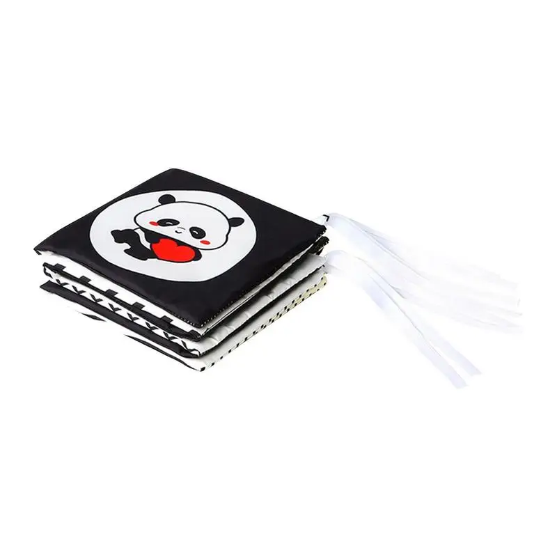 

Черно-белая тканевая книжка для младенцев, книжки для младенцев, Высококачественные мягкие книжки для младенцев, на ощупь сморщенная бумаг...