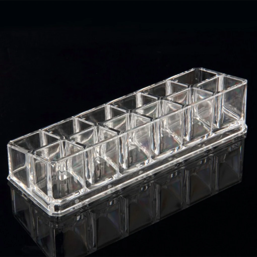 12 Grids Transparent Lipstick Holder Clear Acrylic Display Stand Storage Box Cosmetic Makeup Organizer