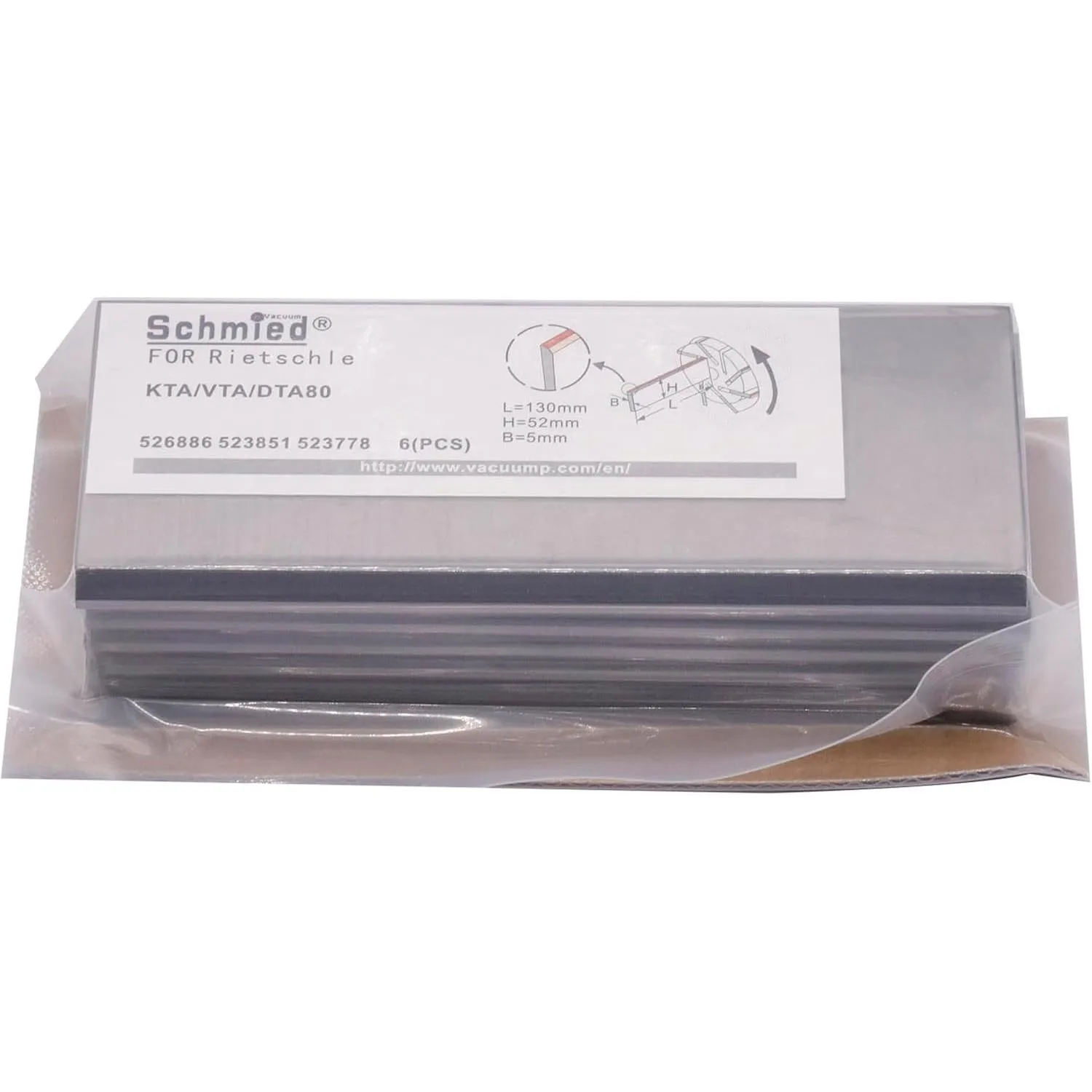 6 шт. карбоновый флюгер 523778 526886 523851 для насоса Rietschle DTA80 VTA80 KTA80/1/2/3/4 130-52-5 мм