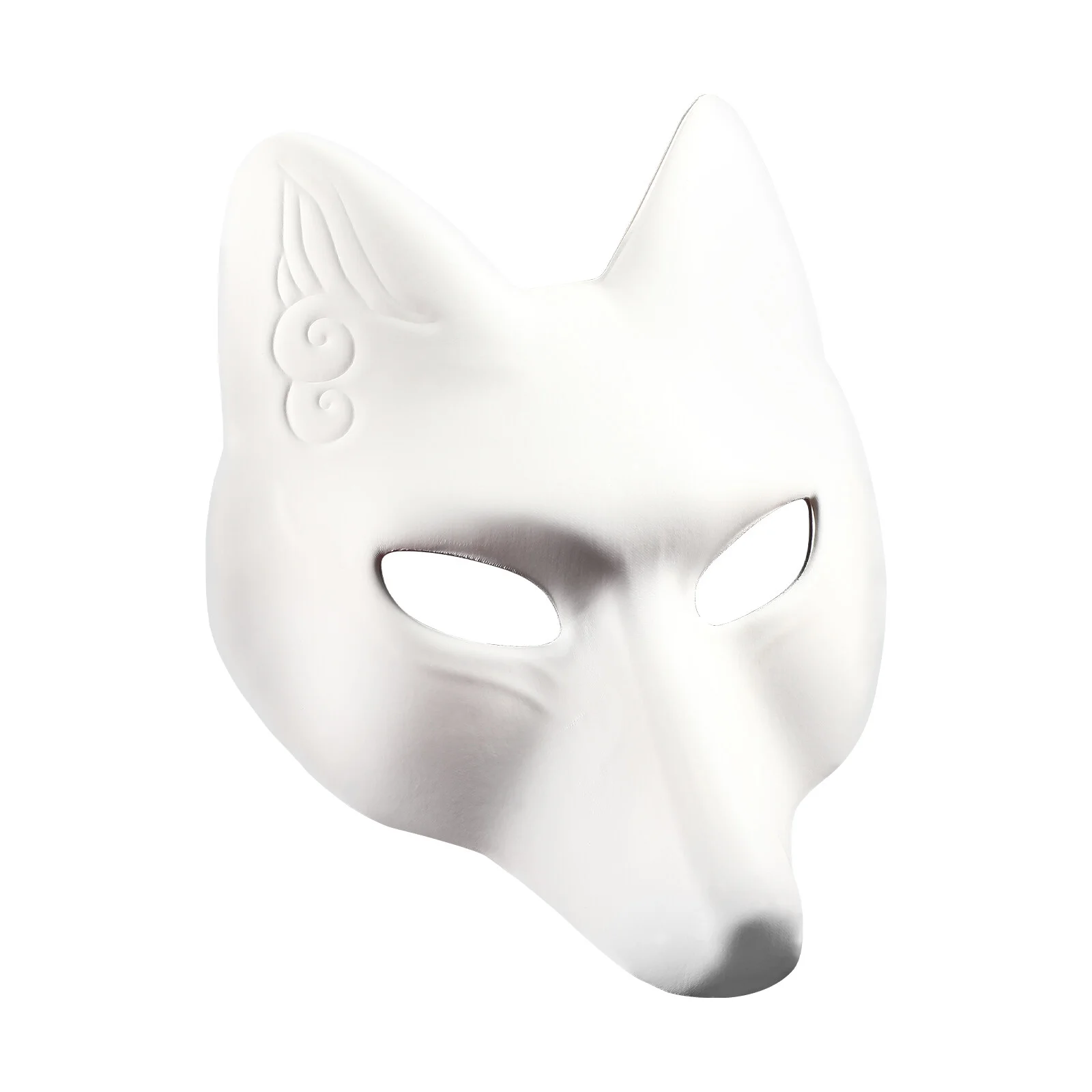 

White Fox DIY Mask Dress Face Halloween Accessories Party Prom Props Unpainted Cosplay