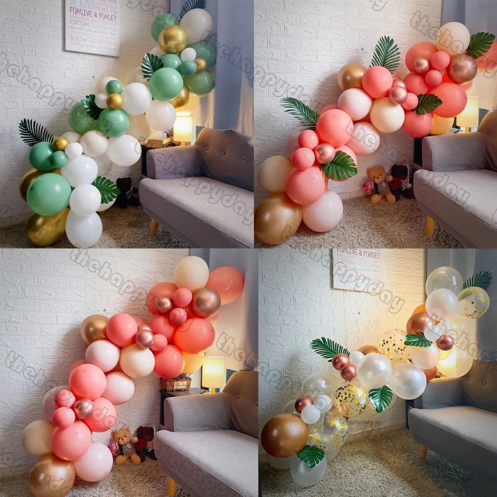 Украшение в виде джунглей воздушный шар арка Пальмовые Листья Семейный комплект