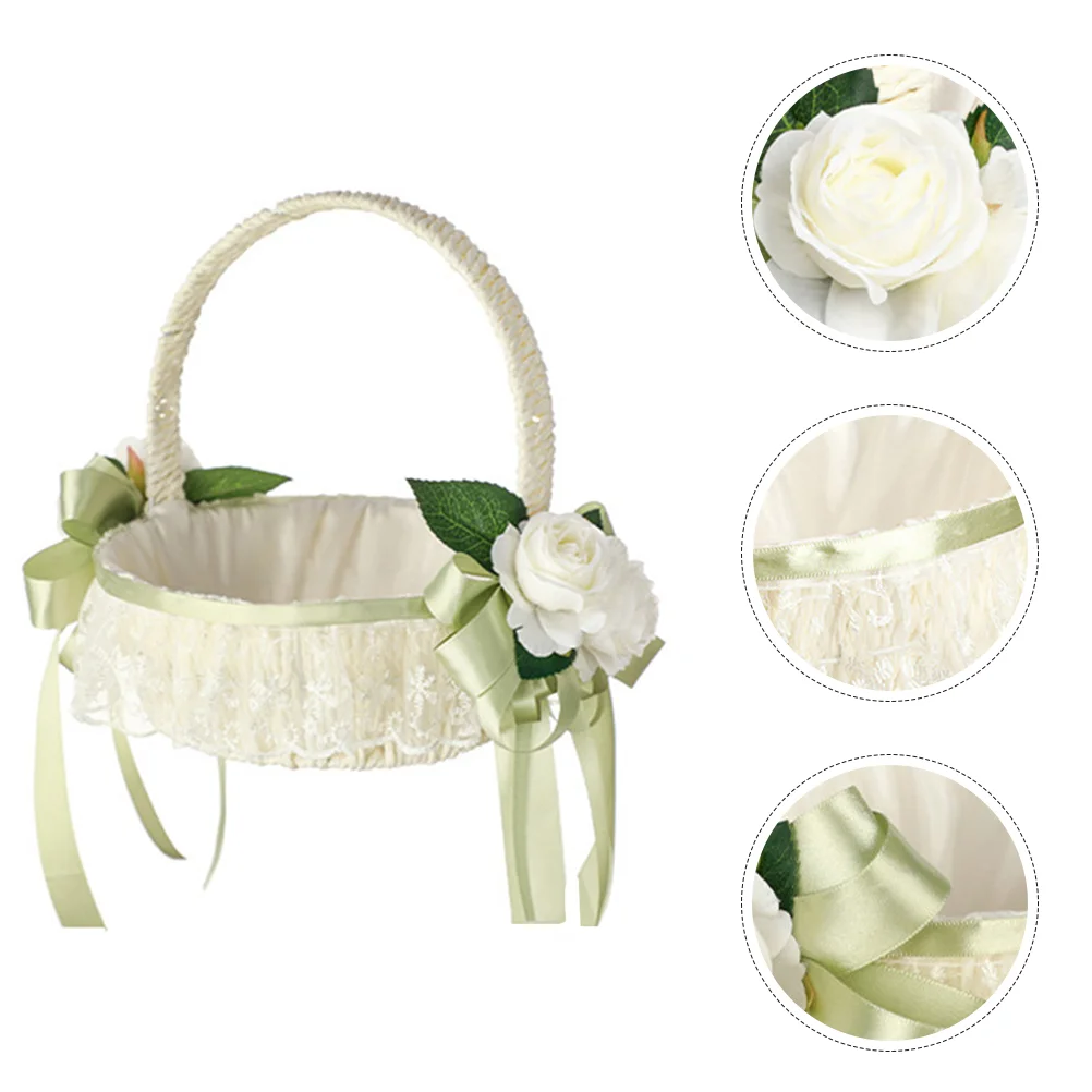 

Small Flower Basket Bridesmaid Candy Decor Boho Girl Plastic Wedding Petal Baskets