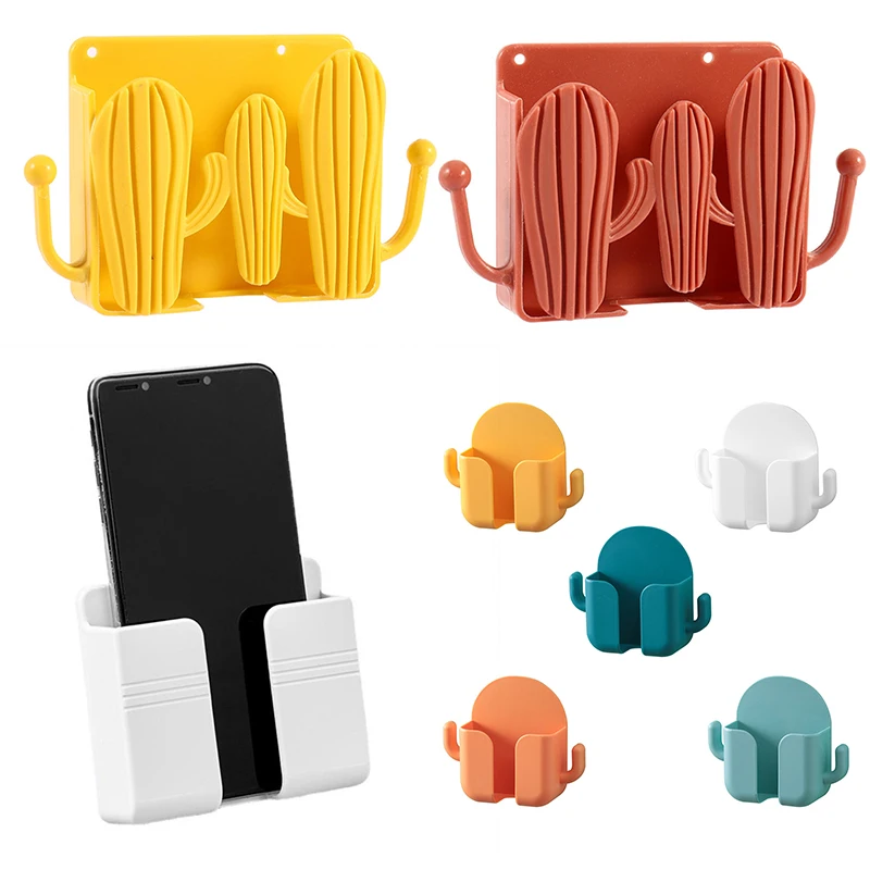 

Cactus Wall Mounted Mobile Phone TV Air Conditioner Remote Control Wall Storage Box Hole Free Storage Rack Bathroom Hook