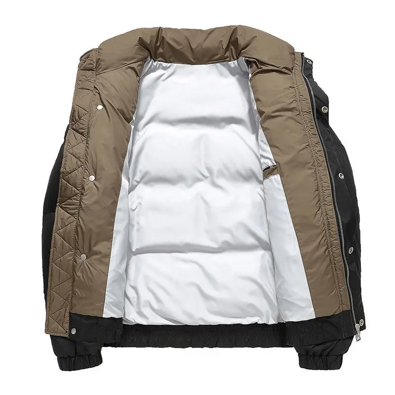 Short light down jacket men's white duck down jacket winter 2022 new trend brand youth stand-up collar slim top men's clothing