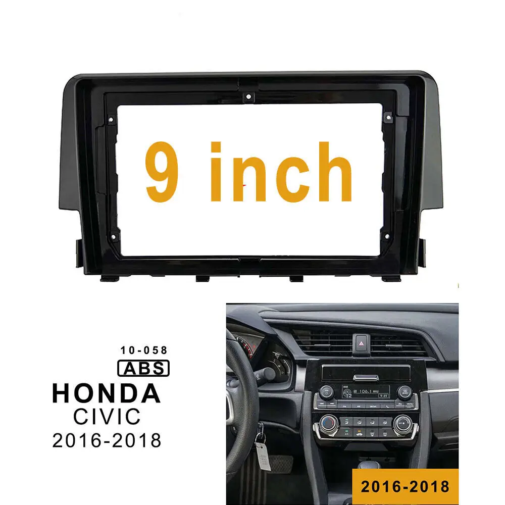 

9 inch Car Radio Fascia Panel for Honda CIVIC 2016-2018 stereo dash Frame