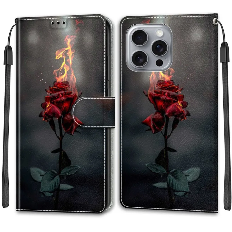 Фото Кожаный чехол-кошелек для телефона для iPhone 16 Pro Max 15 14 Plus 13 12 Pro 16Plus 15Pro, магнитный откидной чехол-подставка, окрашенные чехлы с книгой №5