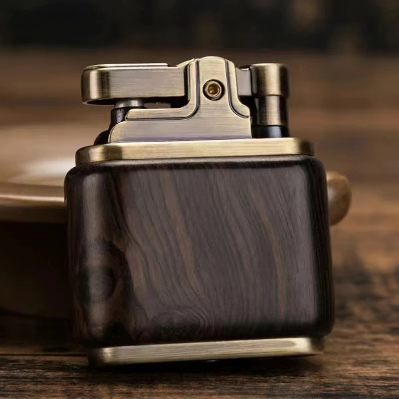 

Zorro pure copper kerosene lighter handmade wooden shell old-fashioned nostalgic lighter men's smoking gift