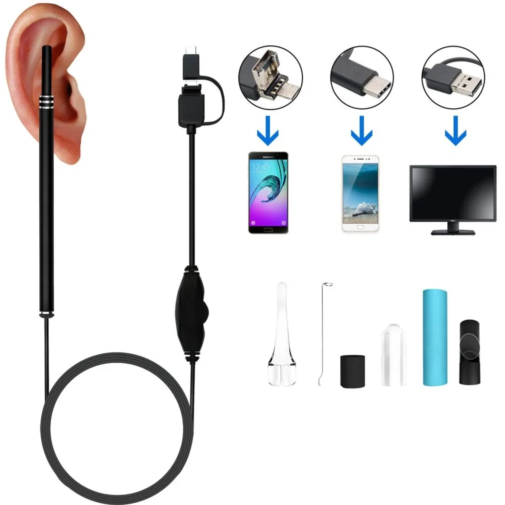 Smart HD Visual Ear Wax Cleaning Ear Cleaner Ear Stick Endoscope Earpick Digital Otoscope Ear Wax Removal Tool with Camera