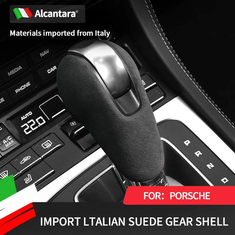 

For Porsche Boxster Cayman Panamera Macan 911 718 Alcantara Suede Gear Shift Knob Cover Protector Case Frame Accessory