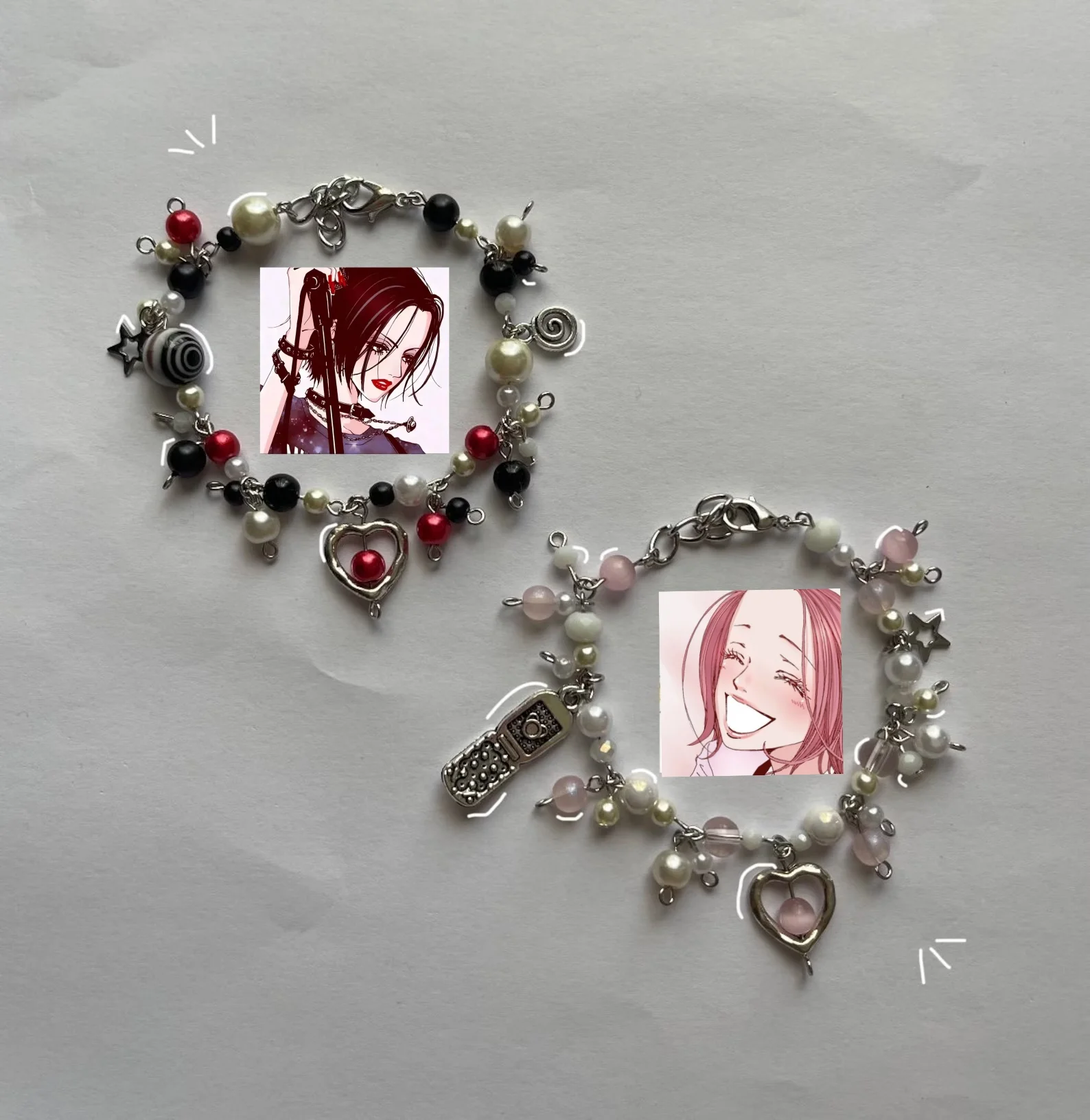 Нана и Хаachi одинаковые браслеты сияют любовью Y2K KPOP