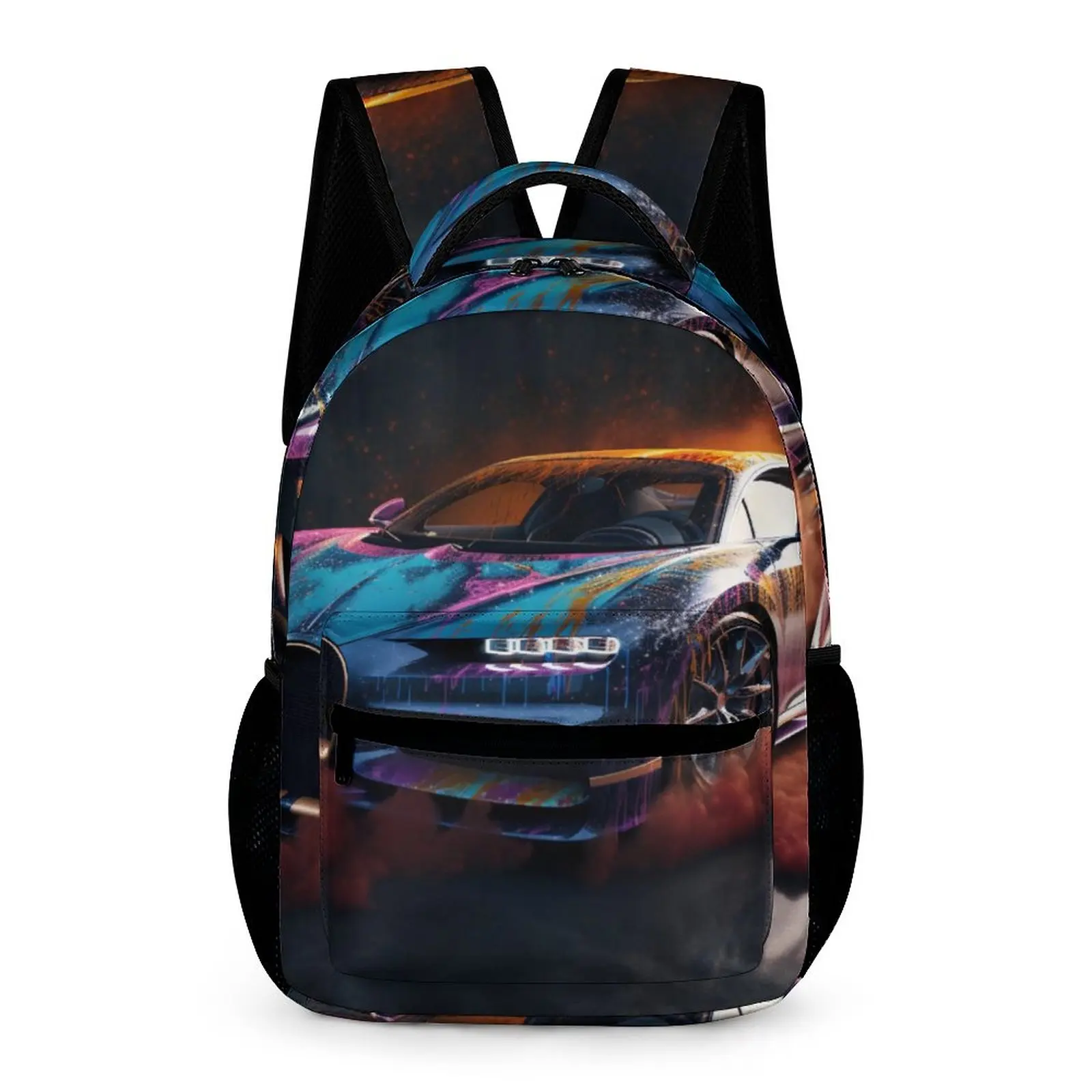 

Sports Car Backpack Boy Girl Explosion Liquid Splash Durable Backpacks Polyester Cute School Bags College Custom Rucksack