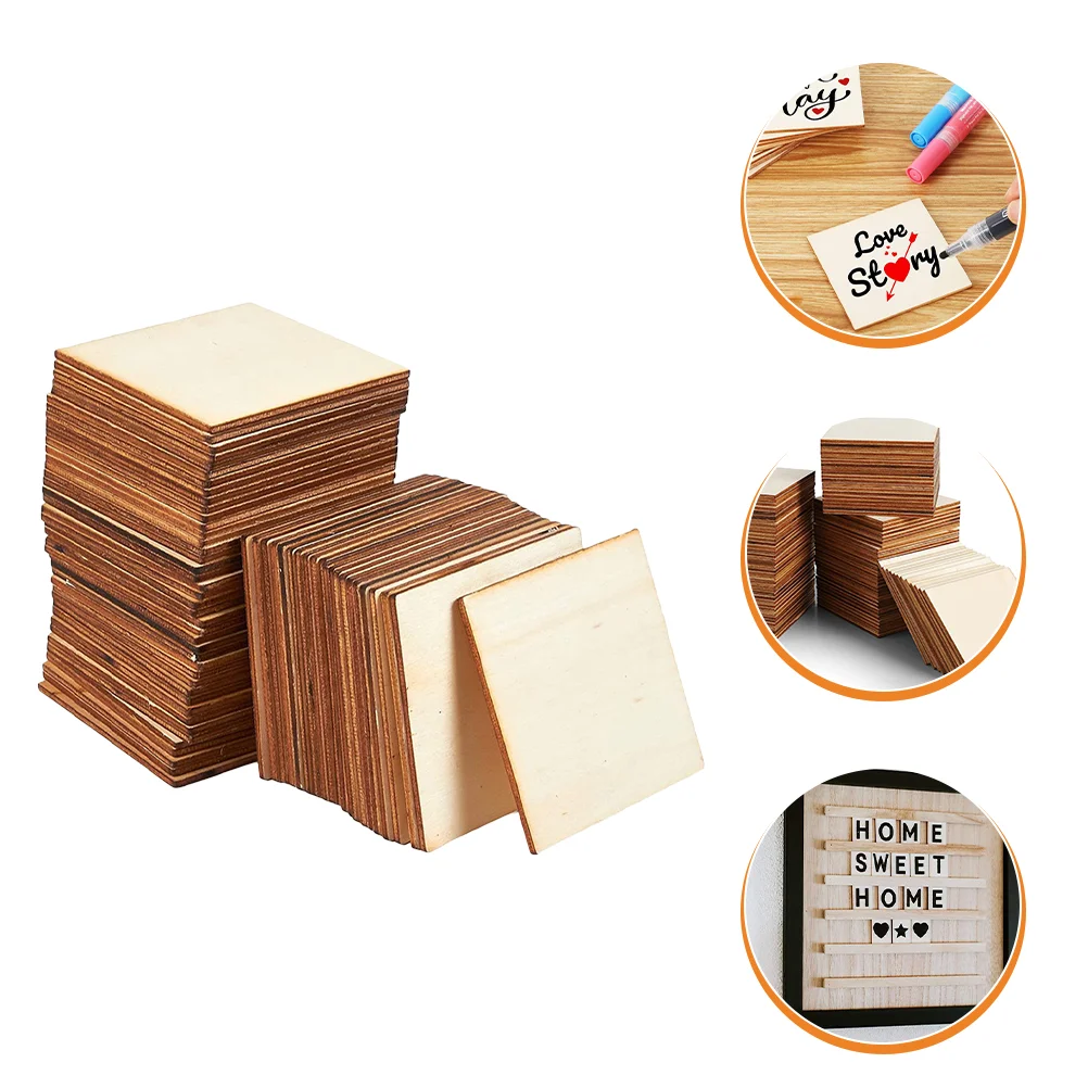 

Wood Wooden Unfinished Crafts Pieces Cutout Blank Slices Tiles Diysquare Cutouts Plaqueslice Squares Circles Burning