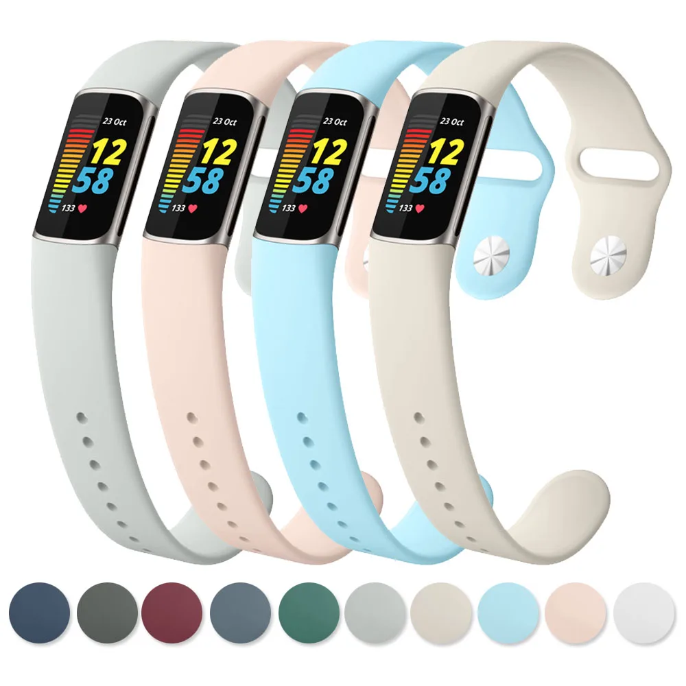 

Soft Silicone Watch Band For Fitbit Charge 5 Strap Watchband Wristband Bracelet For Fitbit Charge 5 Strap Smart Watch Accessoies