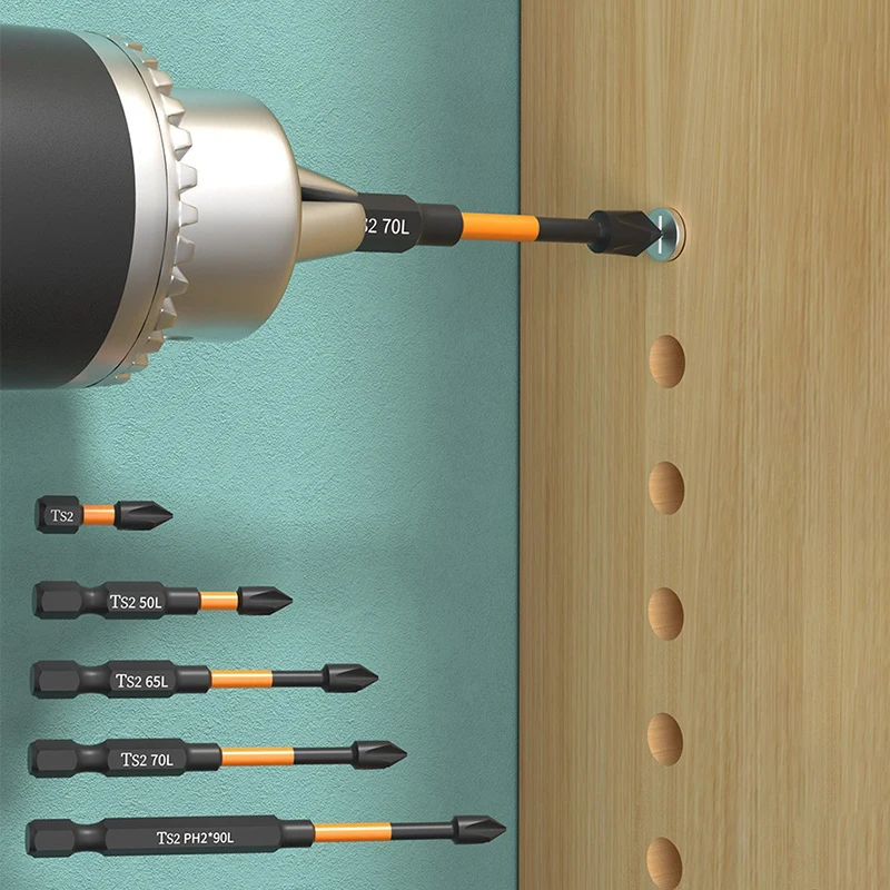 

Набор Магнитных крестовых бит PH2, 5 шт., специальная твердая головка крестового ударного типа, крестовая отвертка, ручной инструмент для отвертки