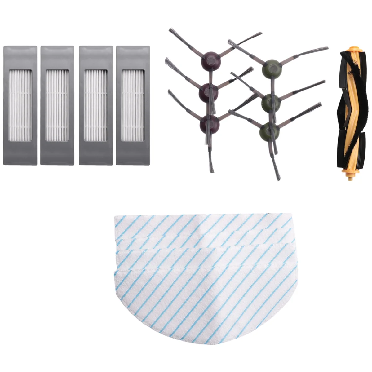 

15 Accessories for Ecovacs Deebot Ozmo T9 , 1 x Main Brush, 6 Xside Brushes, 4 x Filters, 4 x Wipes for Deebot Ozmo T9