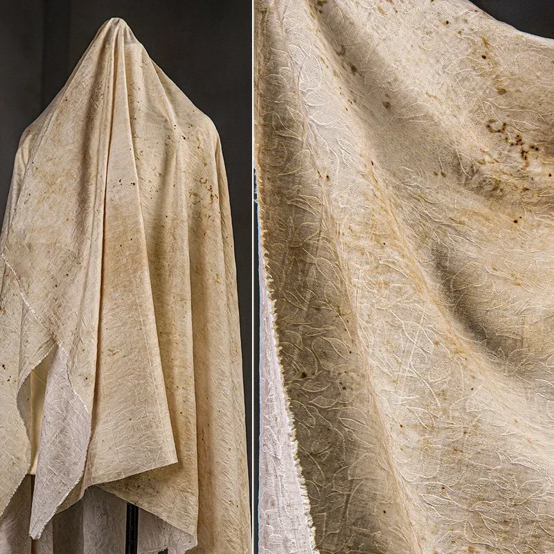 Мелкокие абрикосовые листья Полынь Растения с принтом Текстурированные платья