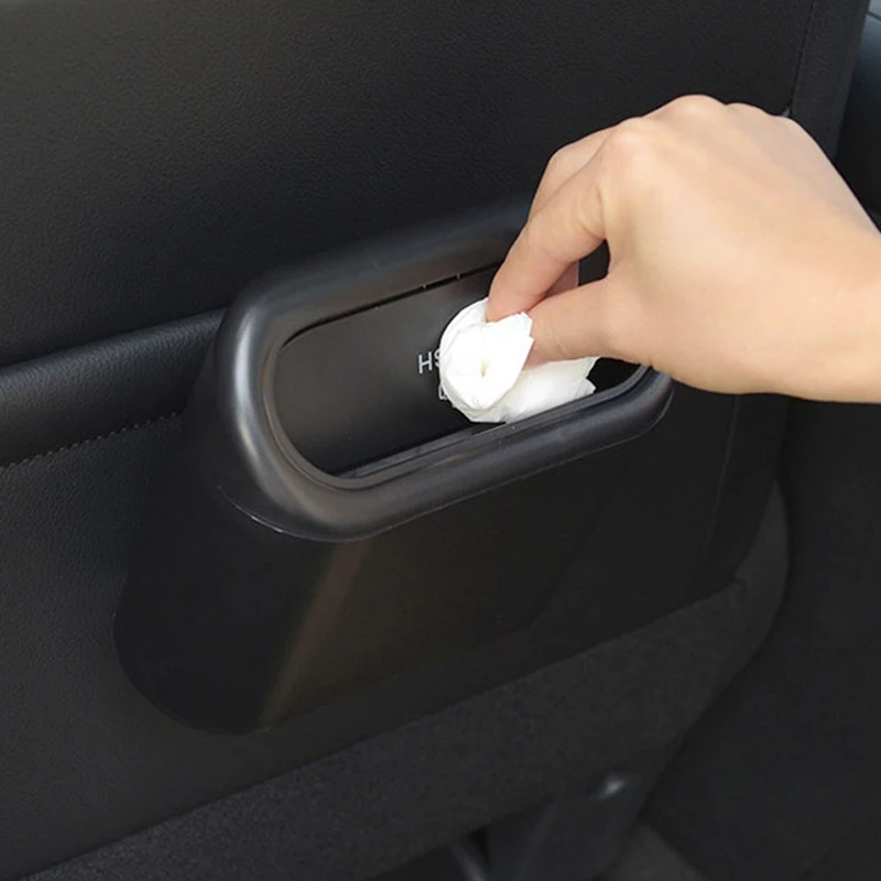 

Universal Hanging Car Trash Can Vehicle Garbage Dust Case Storage Box ABS Square Pressing Trash Bin Interior Car Accessories
