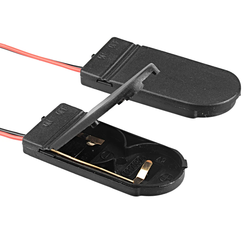 

2Pcs CR2032 Coin Cell Battery Holder With Wire Leads ON-OFF Switch Single 3V cr2032 Button Battery Storage Case Box Holder
