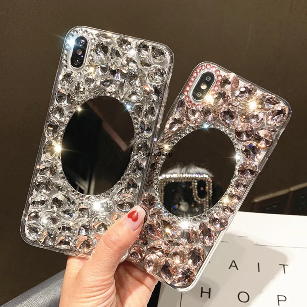 Роскошный зеркальный чехол со стразами и кристаллами для Nokia X10 X20 G10 G20 6 3 8 5 2 1 4 7