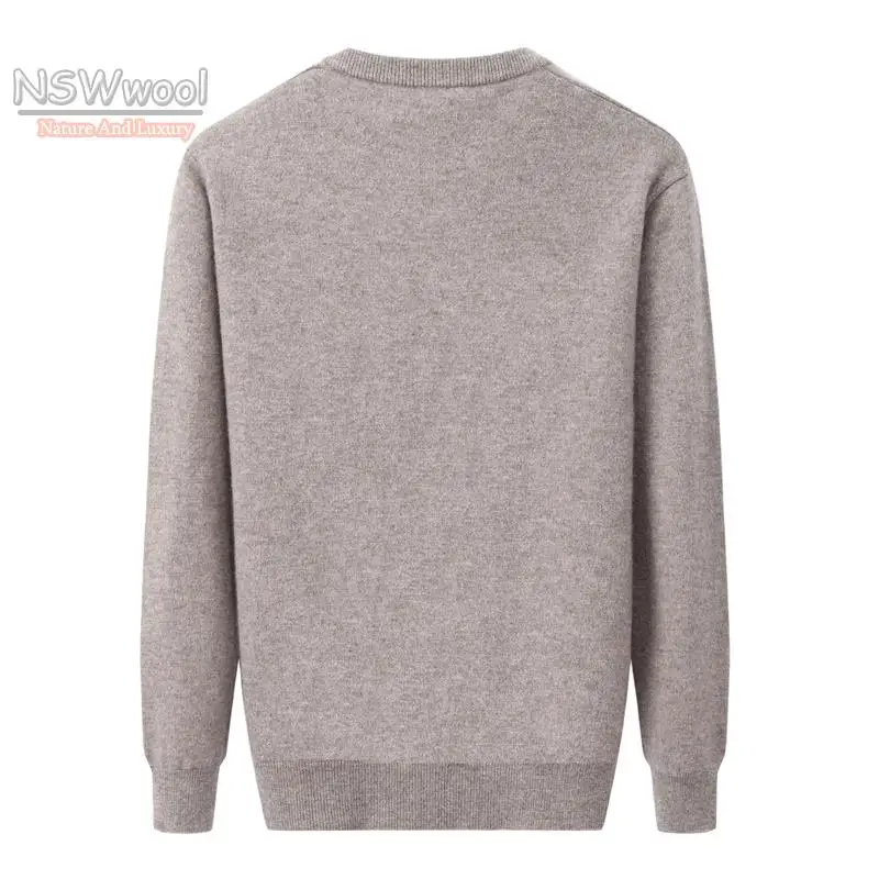 Men's Luxury 100% Pure Cashmere Large Coat Casual V-neck Computer Knitted Thick Pullovers Sweater Plus Size S M LXL2XL3XL-6XL