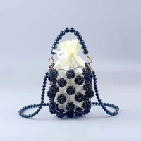 new trend womens handbag luxury fashion ladies handmade high quality exquisite acrylic beads wallets 2022 hot black white