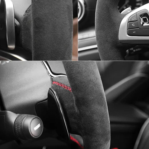 Чехол на руль автомобиля для Volkswagen Golf 7 MK7 GTI R VW Polo Scirocco 2015 2016, индивидуальный замшевый кожаный руль «сделай сам»