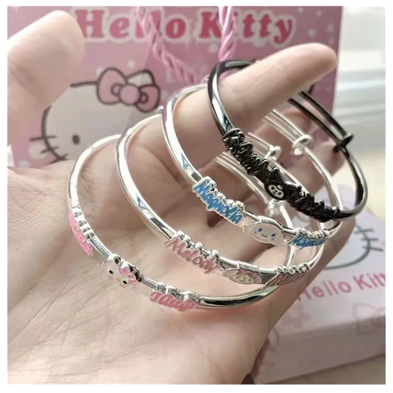 

New Sanrio Hello Kitty Kuromi Bracelet Accessories Cartoon Cute Peripheral Fashion Girl Kawaii Wrist Decoration Kids Toys Gifts