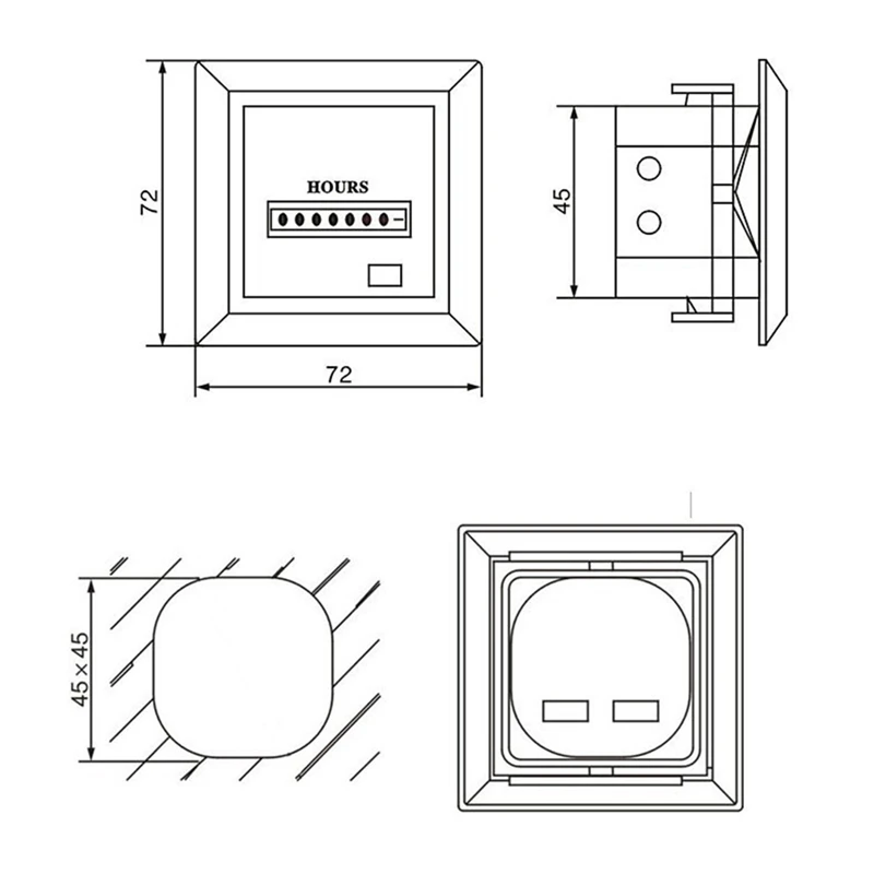 Цифровой квадратный таймер 0-99999 99 0 3 Вт цвет белый