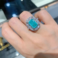 caoshi luxury womens party rings with dazzling bright bule crystal gorgeous design anniversary gift for female delicate jewelry
