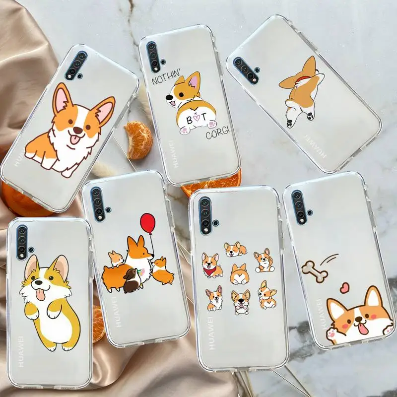 

Corgi Butt Animal Puppy Cute Phone Case Transparent for Huawei honor P mate Y 20 30 40 10 8 5 6 7 9 i x c pro lite prime smart