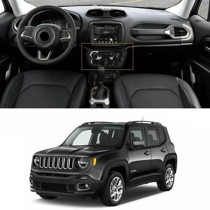 

Обшивка панели управления центральной консоли для Jeep Renegade 2018-2022, ABS, углеродное волокно, 1 шт.