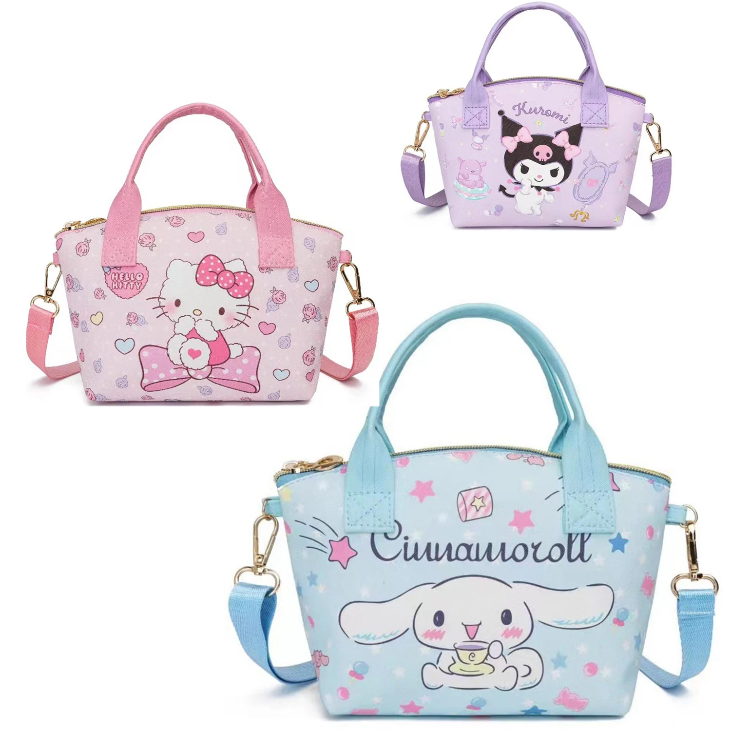 

Anime Cute Sanrio Cartoon Crossbody Bag For Children Kouromi Kt Cat Melody Laurel Dog Leather Coin Purse One Shoulder Handbag