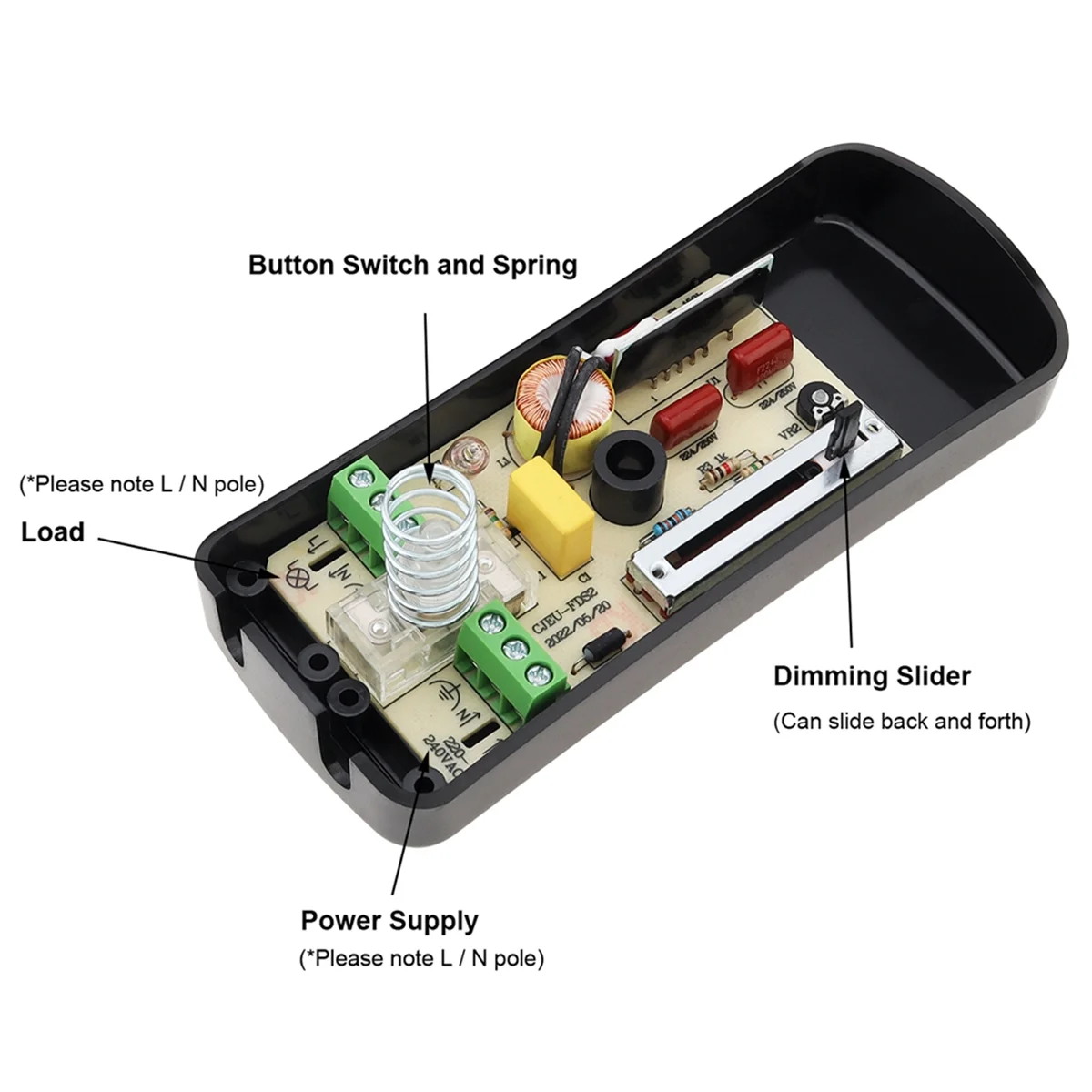 220 В ножной диммер светодиодный полнодиапазонный встроенный ползунковый