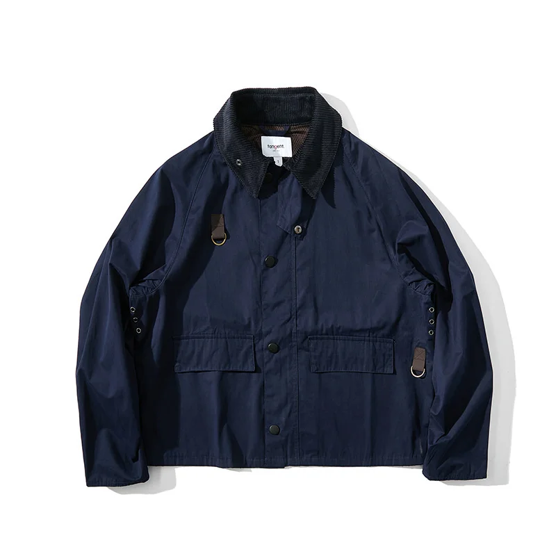 

Autumn Cargo Jacket Outdoor Trekking Hiking Climbing Overalls Casual Solid Color Japanese Retro Lapel Coat For Men