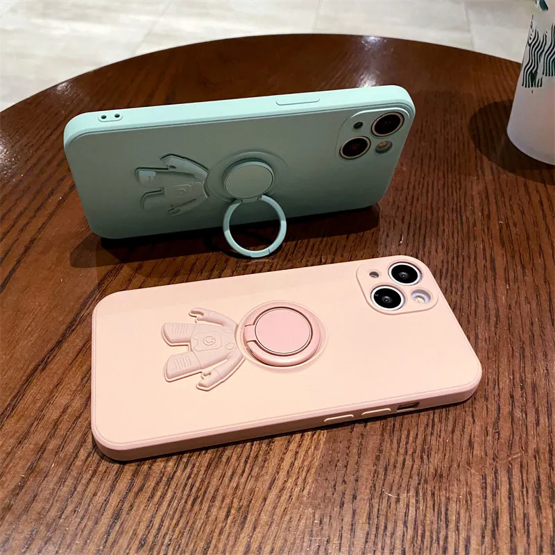 Креативный симпатичный жидкий силиконовый кронштейн с кольцом астронавта для