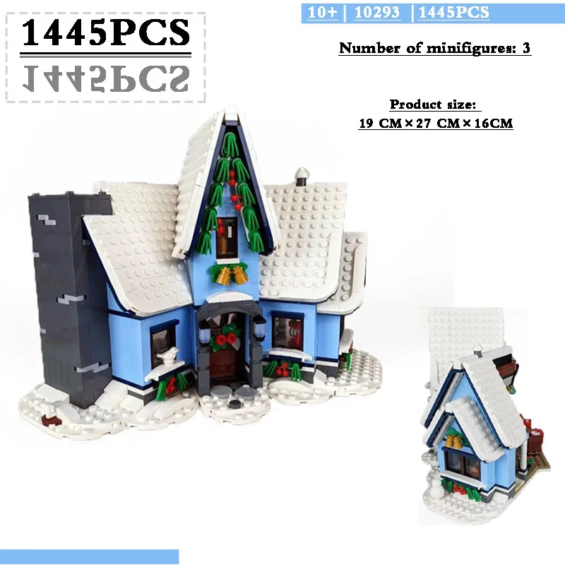 

2022new10293 Building Blocks 1445Pcs Santa Claus Visit Kit Kids Gifts Winter Train Station Christmas Gifts Kids Toys
