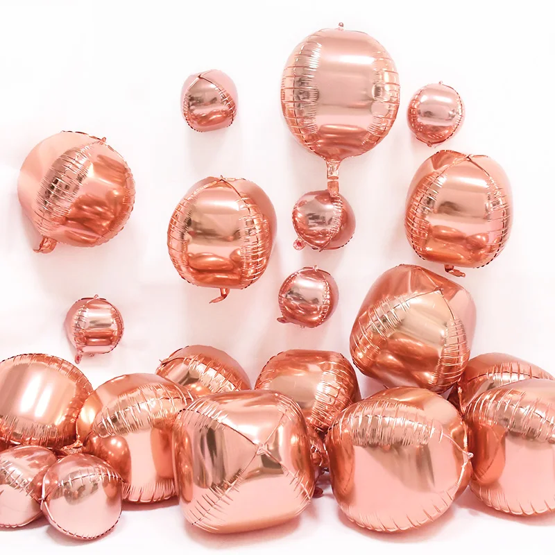 

5Pcs 10 18 22 Inch Rose Gold Big 4D Cube Balloons Wedding Decor Metallic Foil Ballons For Christmas Birthday Party Helium Globos