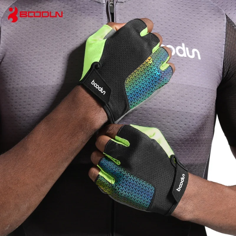 Перчатки для велоспорта Boodun цветные дышащие Нескользящие митенки с закрытыми