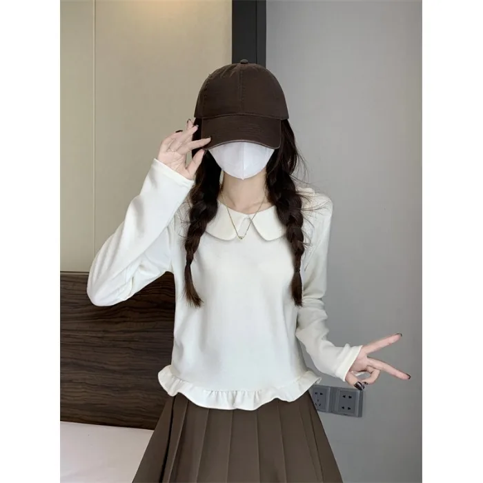 Новый милый и кукольный воротник вязаный с длинным рукавом осенне-зимняя женская