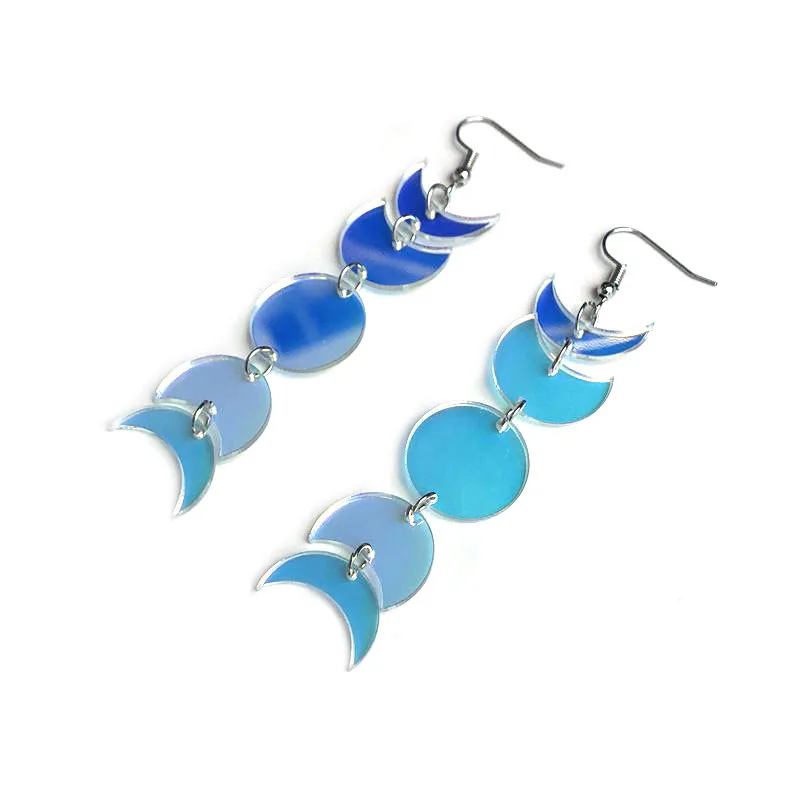 

Popular Hot Selling Fantasy Acrylic Geometric Round Moon Long Earrings New Fashion Personalized Women's Pendant Earrings Gift