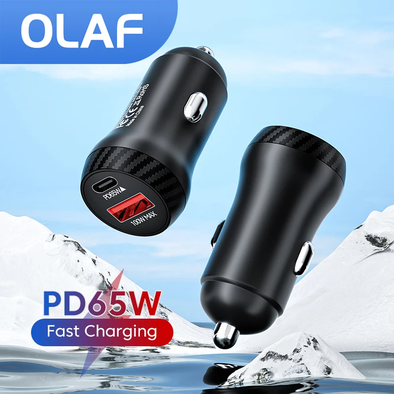 

PD65w+100wUSB Car Charger Type-C Fast Charging Phone Adapter For Samsung S22 S21 Xiaomi Huawei iPhone 14 13 Oneplus Quick Charge