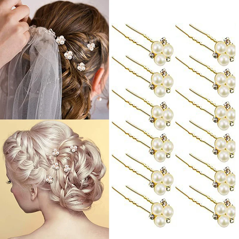 

6PCS Lady Hair Accessories Fashion Jewelry Gift Accessories for Women Girls Party Luxury Rhinestones Hair Sticks Headbands