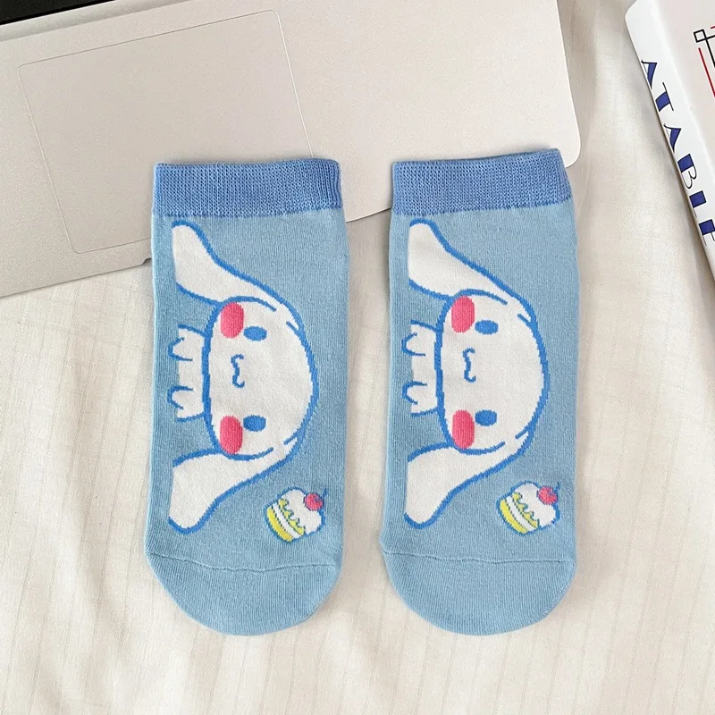 Kawaii Sanrio Hello Kitty Kuromi Cinnamoroll хлопковые носки носки-лодочки низкие до щиколотки