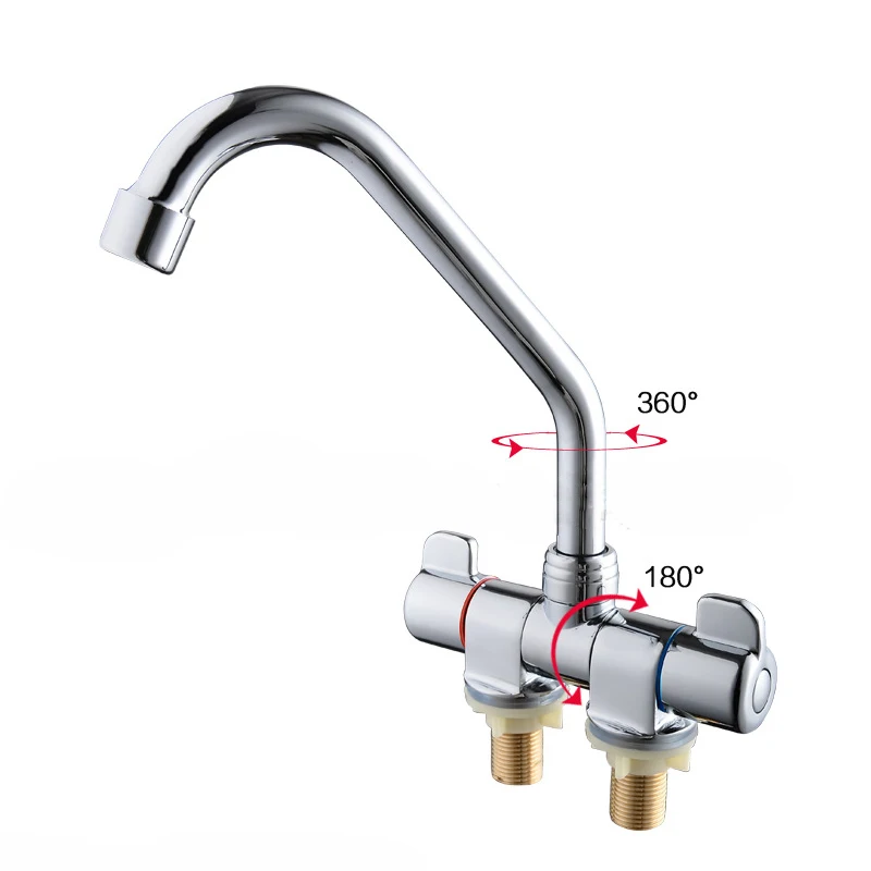 

1pc RV folding 360 Rotation Faucet Kitchen Aerator Cold & Hot Water Tap For Bathroom Deck Caravan RV Boat Mounted 002