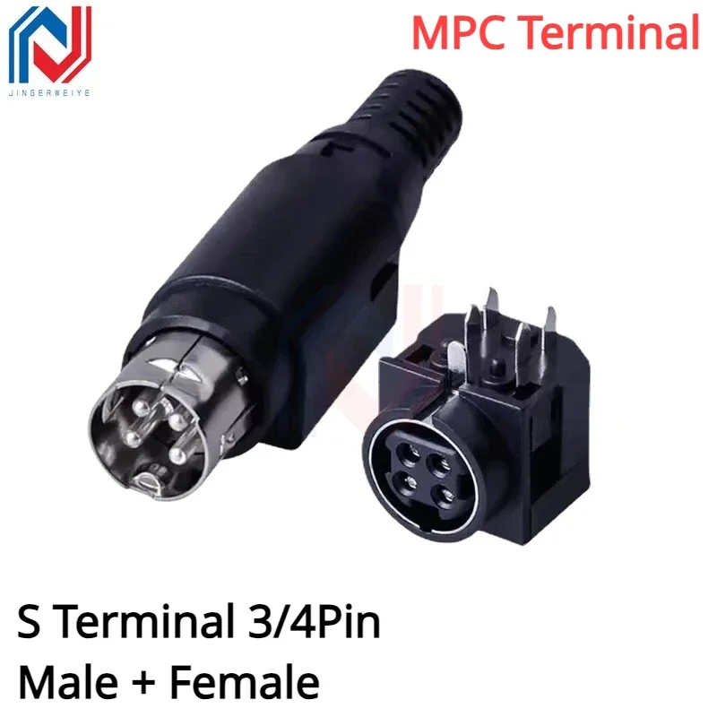 

1PCS MPC Terminal DIN 3/4Pin Male DC Power Plug MD3/4P Dual Power Supply S Terminal Connector Adapter for TFT LCD Flatscreen TV